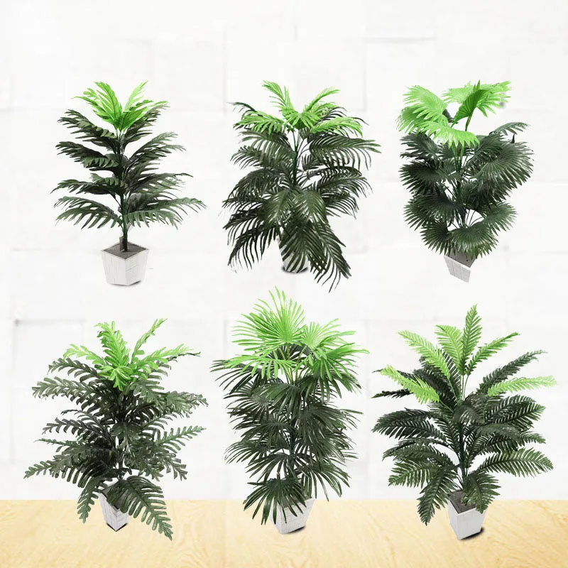 45-90cm Tropical Palm Tree Large Monstera Artificial Plants Large Coconut Tree With Foliage Wedding Home Garden Balcony Decor - Image 2