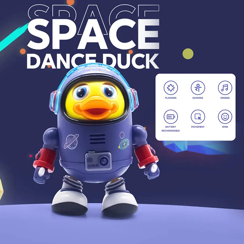 Baby Duck Toy Musical Interactive Toy Electric with Lights and Sounds Dancing Robot Space Elements for Infants Babies Kids Gifts - Image 2